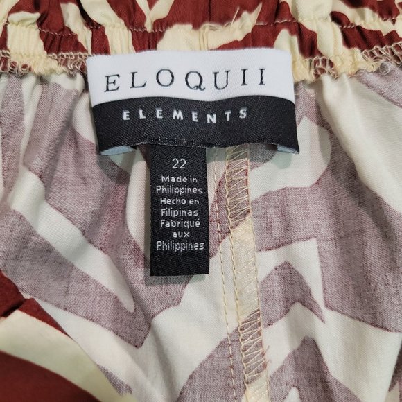 Eloquii Elements Womens Sz 22 Off The Shoulder Mini Dress Cotton Colorful Spring - Picture 4 of 12
